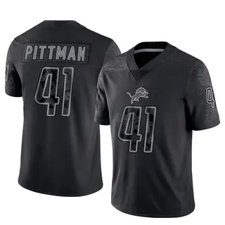 Detroit Lions Men's Anthony Pittman Limited Reflective Jersey - Black