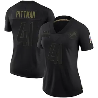 Detroit Lions Women's Anthony Pittman Limited 2020 Salute To Service Jersey - Black