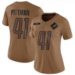 Detroit Lions Women's Anthony Pittman Limited 2023 Salute To Service Jersey - Brown