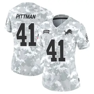 Detroit Lions Women's Anthony Pittman Limited 2024 Salute to Service Jersey - Arctic Camo