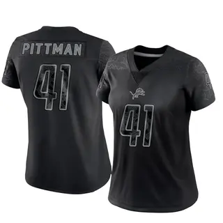 Detroit Lions Women's Anthony Pittman Limited Reflective Jersey - Black