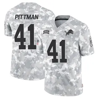 Detroit Lions Youth Anthony Pittman Limited 2024 Salute to Service Jersey - Arctic Camo